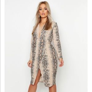 Snake print midi dress